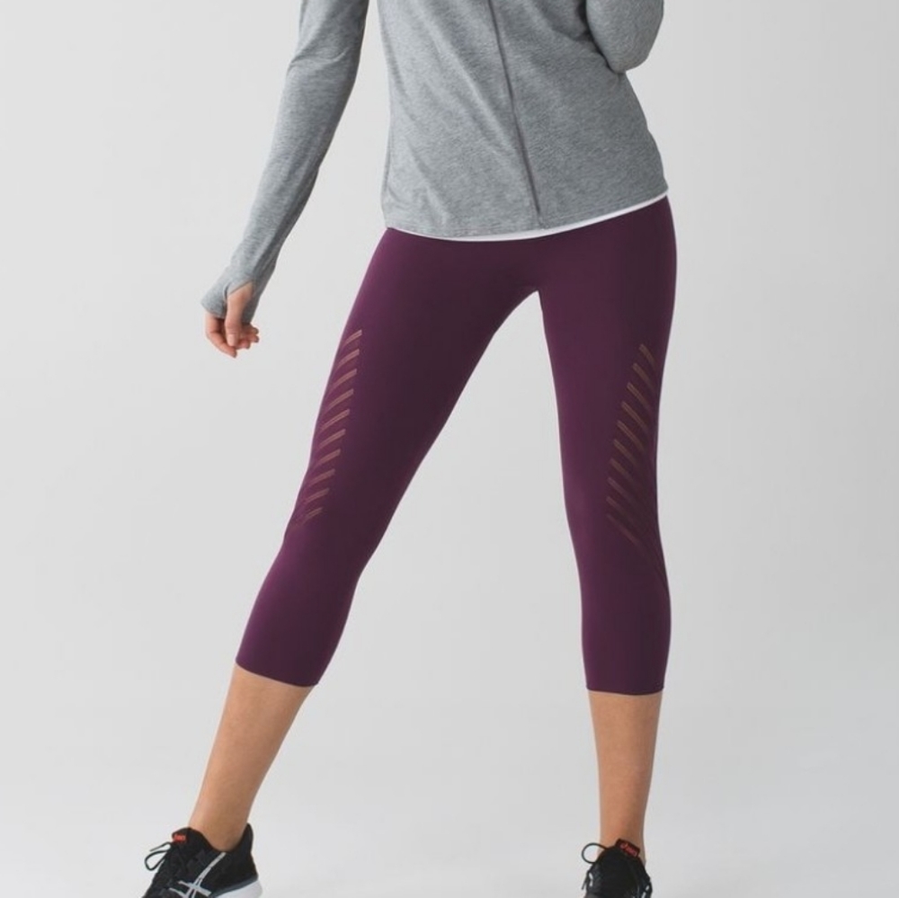 Lululemon enlighten crop leggings plum purple